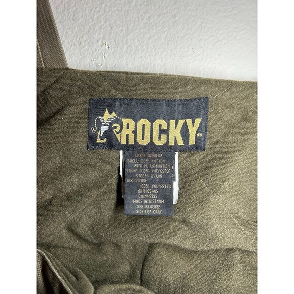 Rocky Canvas Insulated Bib Overalls Heavy Duty Workwear Double Knee Carpenter L - Picture 4 of 8